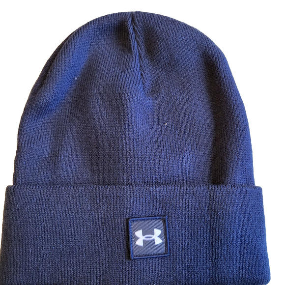 NWT UNDER ARMOUR "UA Halftime" Mens Cuffed Knit Beanie Hat Retail at $22.00 BLUE - Picture 1 of 3